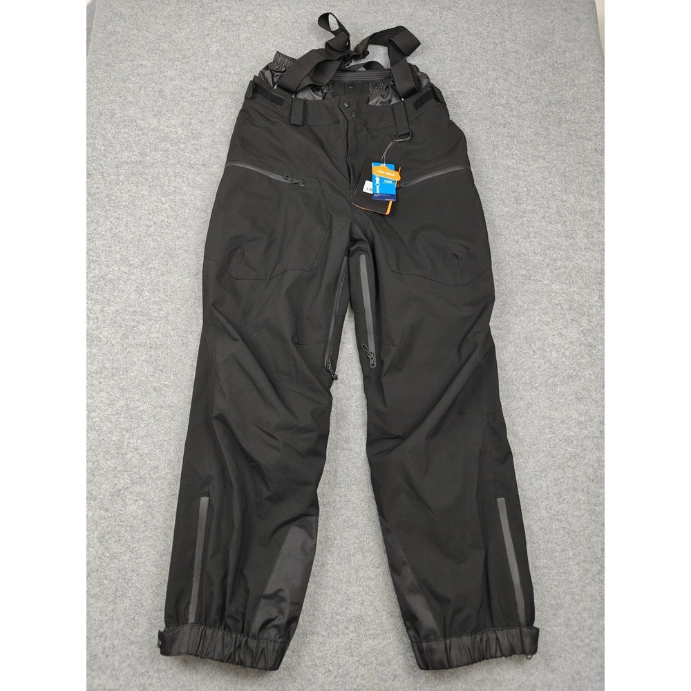 GSOU SNOW Pants Mens Large Black Insulated Snow Ski Waterproof Zip Pockets YKK